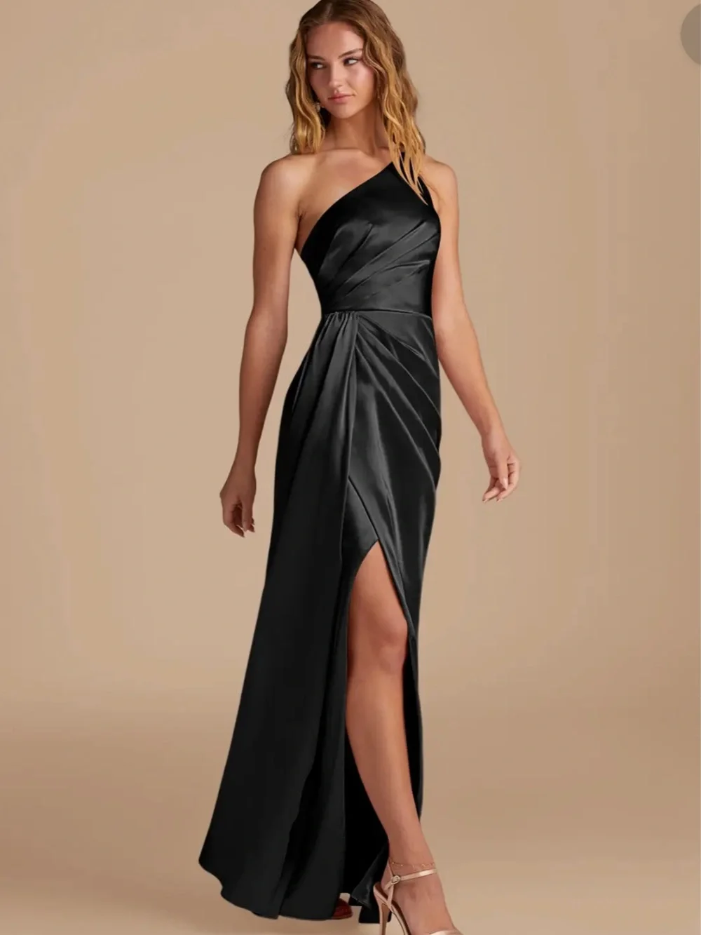 NWT Azazie Mika Stretch Satin Dress Size 4